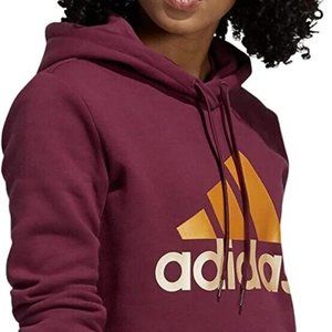 ADIDAS WOMEN’S BOS 2-TONE HOODIE – VICTORY CRIMSON SIZE M